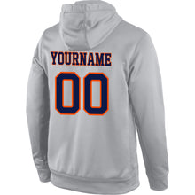 Charger l'image dans la galerie, Custom Stitched Gray Navy-Orange Sports Pullover Sweatshirt Hoodie