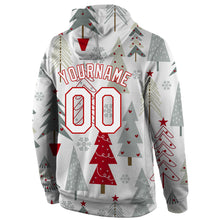 Загрузить изображение в средство просмотра галереи, Custom Stitched Gray White-Red Christmas 3D Sports Pullover Sweatshirt Hoodie