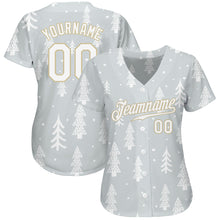Charger l'image dans la galerie, Custom Gray White-Old Gold Christmas 3D Authentic Baseball Jersey