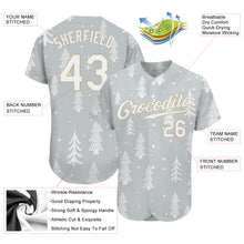 Charger l'image dans la galerie, Custom Gray White-Old Gold Christmas 3D Authentic Baseball Jersey