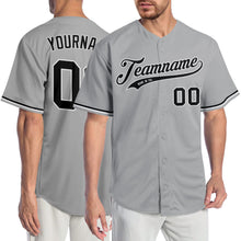 Загрузить изображение в средство просмотра галереи, Custom Gray Black-White Authentic Baseball Jersey