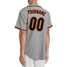 Загрузить изображение в средство просмотра галереи, Custom Gray Black-Orange Authentic Baseball Jersey