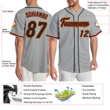 Загрузить изображение в средство просмотра галереи, Custom Gray Black-Orange Authentic Baseball Jersey