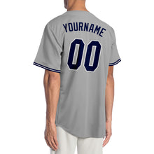 Загрузить изображение в средство просмотра галереи, Custom Gray Navy-White Authentic Baseball Jersey