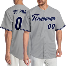 Загрузить изображение в средство просмотра галереи, Custom Gray Navy-White Authentic Baseball Jersey