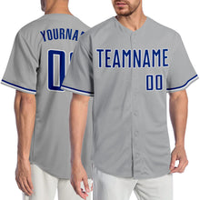 Загрузить изображение в средство просмотра галереи, Custom Gray Royal-White Authentic Baseball Jersey