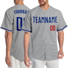 Загрузить изображение в средство просмотра галереи, Custom Gray Royal-Red Authentic Baseball Jersey