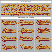 Загрузить изображение в средство просмотра галереи, Custom Gray Crimson-Gold Authentic Baseball Jersey