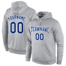 Laden Sie das Bild in den Galerie-Viewer, Custom Stitched Gray Royal Sports Pullover Sweatshirt Hoodie
