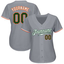 Загрузить изображение в средство просмотра галереи, Custom Gray Green-Orange Authentic Baseball Jersey