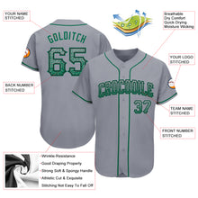 Загрузить изображение в средство просмотра галереи, Custom Gray Kelly Green-Black Authentic Drift Fashion Baseball Jersey