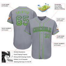 Загрузить изображение в средство просмотра галереи, Custom Gray Neon Green-Navy Authentic Drift Fashion Baseball Jersey