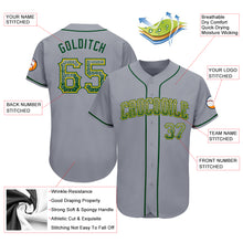 Загрузить изображение в средство просмотра галереи, Custom Gray Green-Gold Authentic Drift Fashion Baseball Jersey