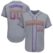 Загрузить изображение в средство просмотра галереи, Custom Gray Purple-Gold Authentic Drift Fashion Baseball Jersey
