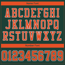 Load image into Gallery viewer, Custom Green Orange-White Mesh Authentic Football Jersey
