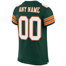 Load image into Gallery viewer, Custom Green White-Orange Mesh Authentic Football Jersey