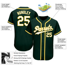 Load image into Gallery viewer, Custom Green White-Gold Authentic Baseball Jersey