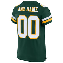 Charger l'image dans la galerie, Custom Green White-Gold Mesh Authentic Football Jersey