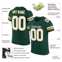 Charger l'image dans la galerie, Custom Green White-Gold Mesh Authentic Football Jersey