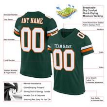Load image into Gallery viewer, Custom Green White-Orange Mesh Authentic Football Jersey