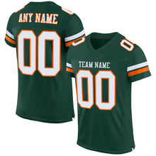Load image into Gallery viewer, Custom Green White-Orange Mesh Authentic Football Jersey