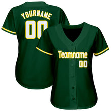 Load image into Gallery viewer, Custom Green White-Gold Authentic Baseball Jersey