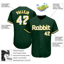Load image into Gallery viewer, Custom Green White-Gold Authentic Baseball Jersey