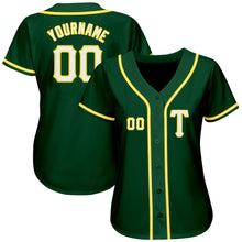 Laden Sie das Bild in den Galerie-Viewer, Custom Green White-Gold Authentic Baseball Jersey