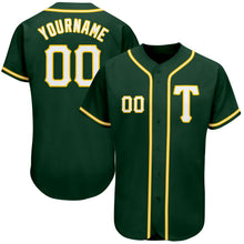 Laden Sie das Bild in den Galerie-Viewer, Custom Green White-Gold Authentic Baseball Jersey