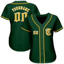 Laden Sie das Bild in den Galerie-Viewer, Custom Green Gold-White Authentic Baseball Jersey
