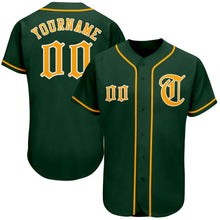 Laden Sie das Bild in den Galerie-Viewer, Custom Green Gold-White Authentic Baseball Jersey