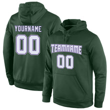 Laden Sie das Bild in den Galerie-Viewer, Custom Stitched Green White-Purple Sports Pullover Sweatshirt Hoodie