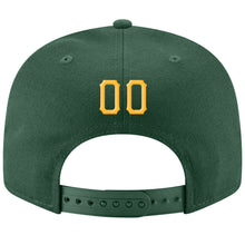 Laden Sie das Bild in den Galerie-Viewer, Custom Green Gold-White Stitched Adjustable Snapback Hat