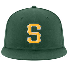 Laden Sie das Bild in den Galerie-Viewer, Custom Green Gold-White Stitched Adjustable Snapback Hat