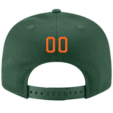 Laden Sie das Bild in den Galerie-Viewer, Custom Green Orange-White Stitched Adjustable Snapback Hat