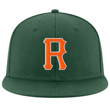 Laden Sie das Bild in den Galerie-Viewer, Custom Green Orange-White Stitched Adjustable Snapback Hat