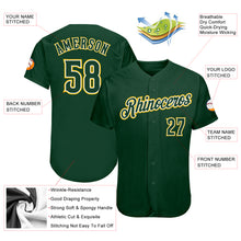 Загрузить изображение в средство просмотра галереи, Custom Green Green-Gold Authentic Baseball Jersey