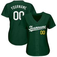 Load image into Gallery viewer, Custom Green White-Gold Authentic Baseball Jersey