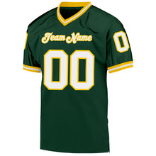 Charger l'image dans la galerie, Custom Green White-Gold Mesh Authentic Throwback Football Jersey