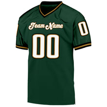Charger l'image dans la galerie, Custom Green White-Old Gold Mesh Authentic Throwback Football Jersey