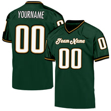 Charger l'image dans la galerie, Custom Green White-Old Gold Mesh Authentic Throwback Football Jersey