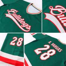 Load image into Gallery viewer, Custom Green Cream-Red Hockey Jersey