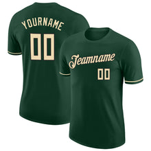 Load image into Gallery viewer, Custom Green Cream-Black Performance T-Shirt