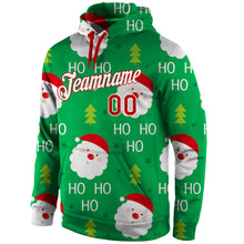 Загрузить изображение в средство просмотра галереи, Custom Stitched Green Red-White Christmas 3D Sports Pullover Sweatshirt Hoodie