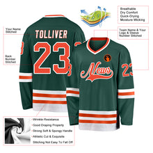 Загрузить изображение в средство просмотра галереи, Custom Green Orange-White Hockey Jersey