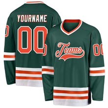 Загрузить изображение в средство просмотра галереи, Custom Green Orange-White Hockey Jersey