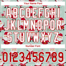 Load image into Gallery viewer, Custom Green Red-White Christmas 3D Authentic Baseball Jersey