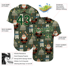 Charger l'image dans la galerie, Custom Green Green-Cream Christmas 3D Authentic Baseball Jersey