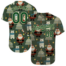 Charger l'image dans la galerie, Custom Green Green-Cream Christmas 3D Authentic Baseball Jersey