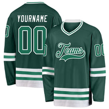 Загрузить изображение в средство просмотра галереи, Custom Green Kelly Green-White Hockey Jersey